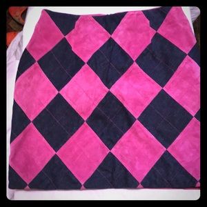 90s Clueless style suede Wilsons argyle mini skirt